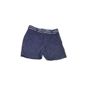 Chaps Kids 100% Cotton Flat Front Belted Stretch Blue Shorts Size 2T